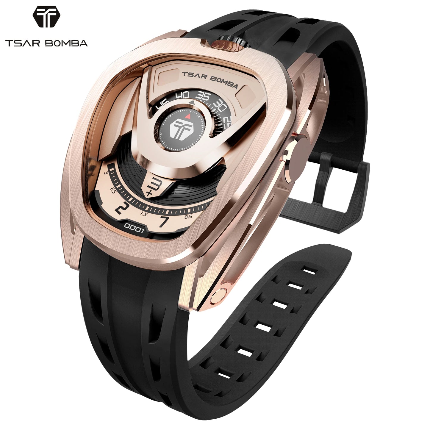 TSAR BOMBA Men Automatic Watch Japan Movement Quick Release Strap 100M Waterproof Stainless Steel Sport Business Wristwatch Gift