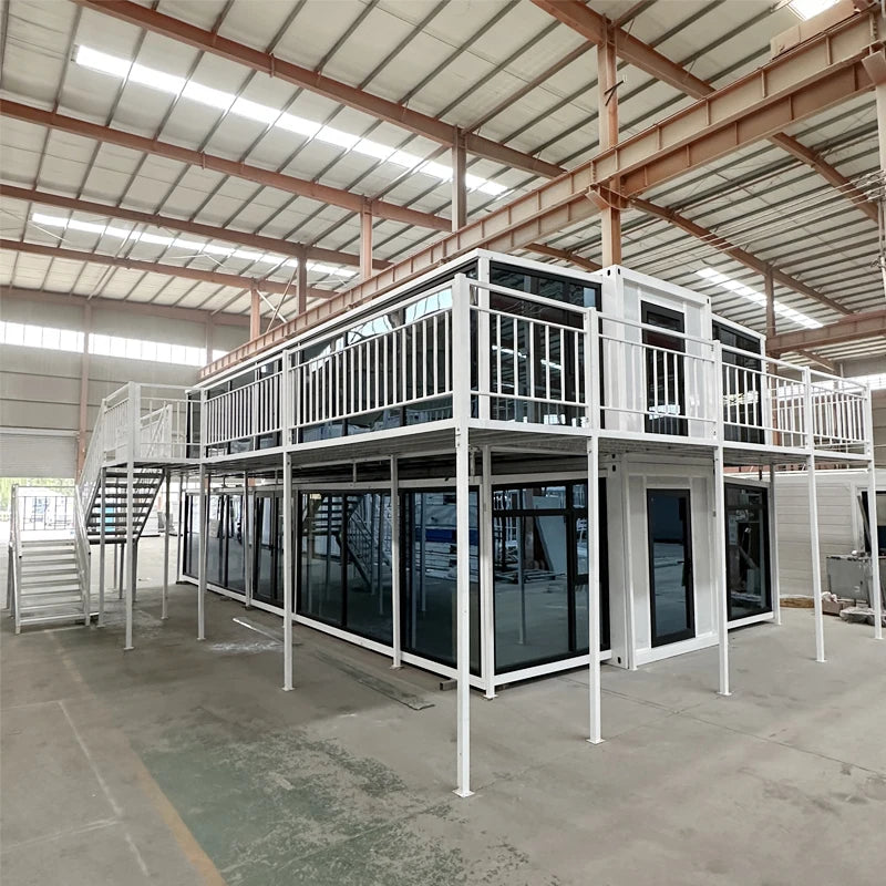 Family Size Two-Story Foldable Container House with 4 Bedrooms for Large Households