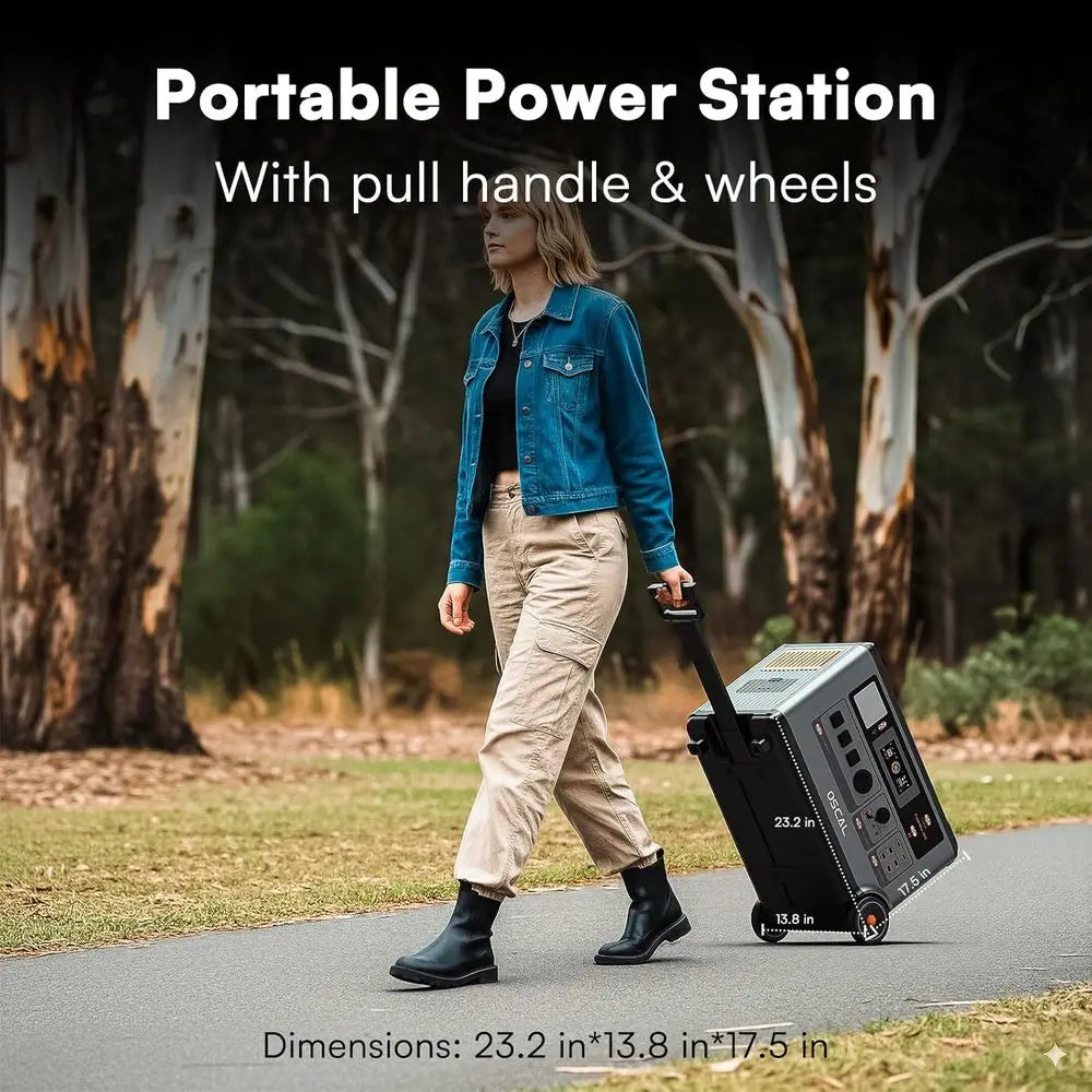 OSCAL Portable Power Station 3600Wh PowerMax 3600 SE With 2x400W r Panel, 3600W (Surge 7200W) Output, LiePO4 r Generator or Home