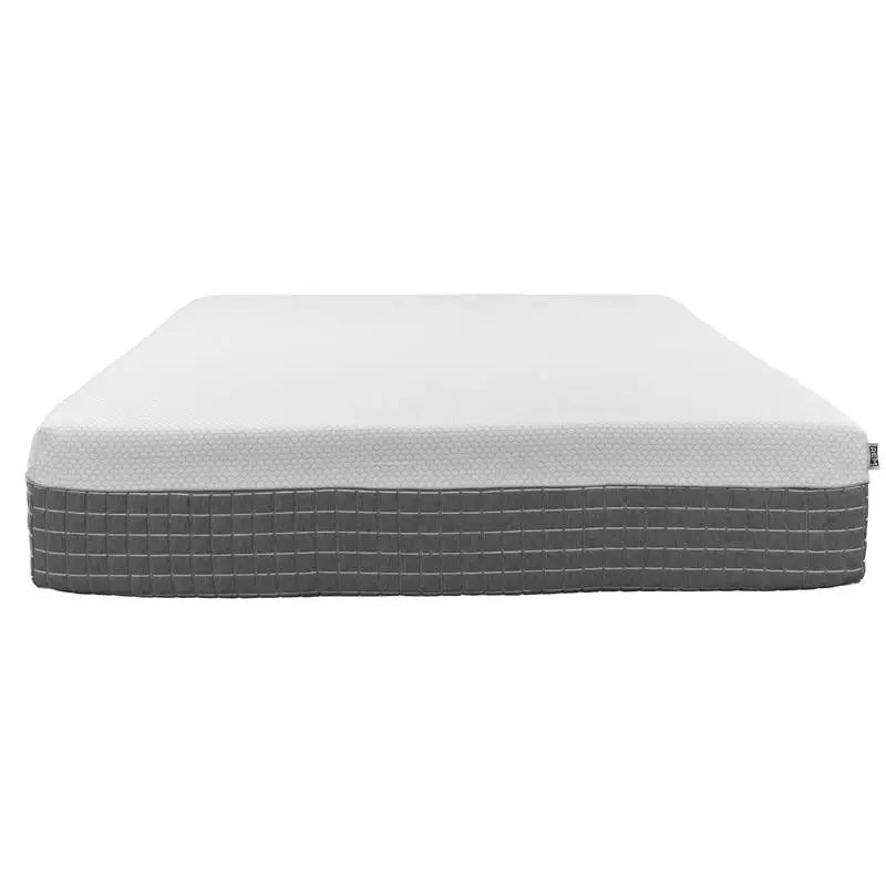 12" Hybrid Foam & Coil Mattress, California King, White & Grey Cover, 5-Layer Comfort Design
