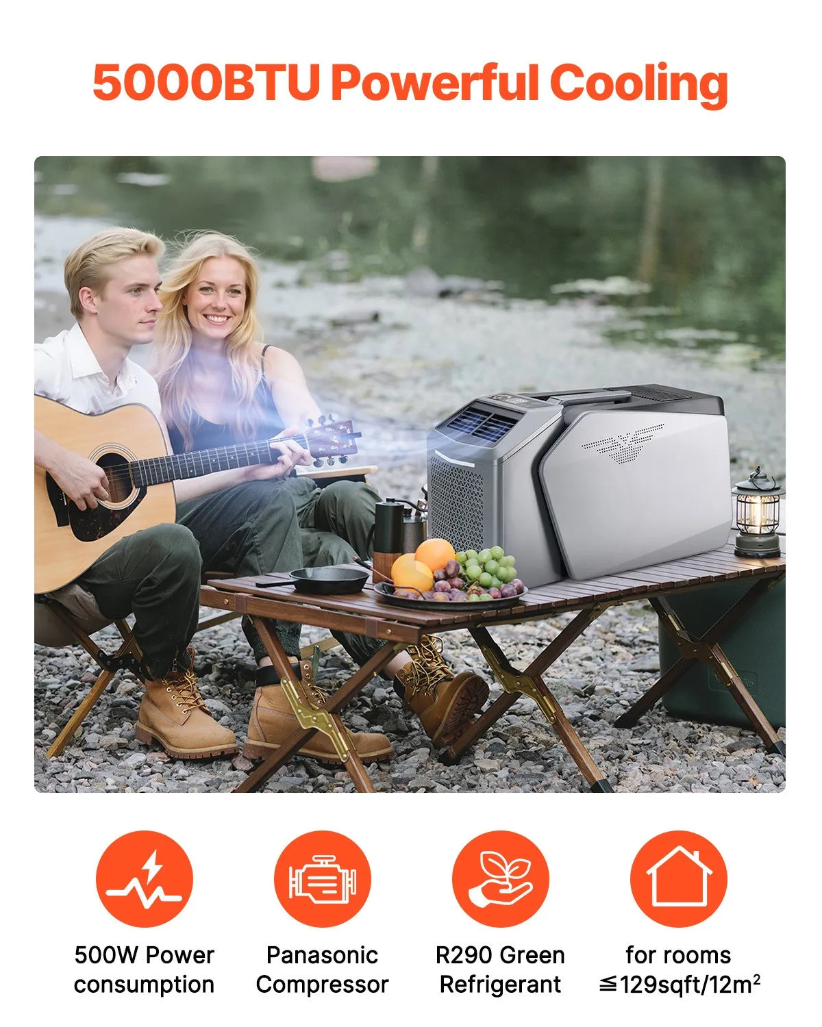 Portable Air Conditioner 5000BTU Tent Air Conditioning AC/DC for Camping