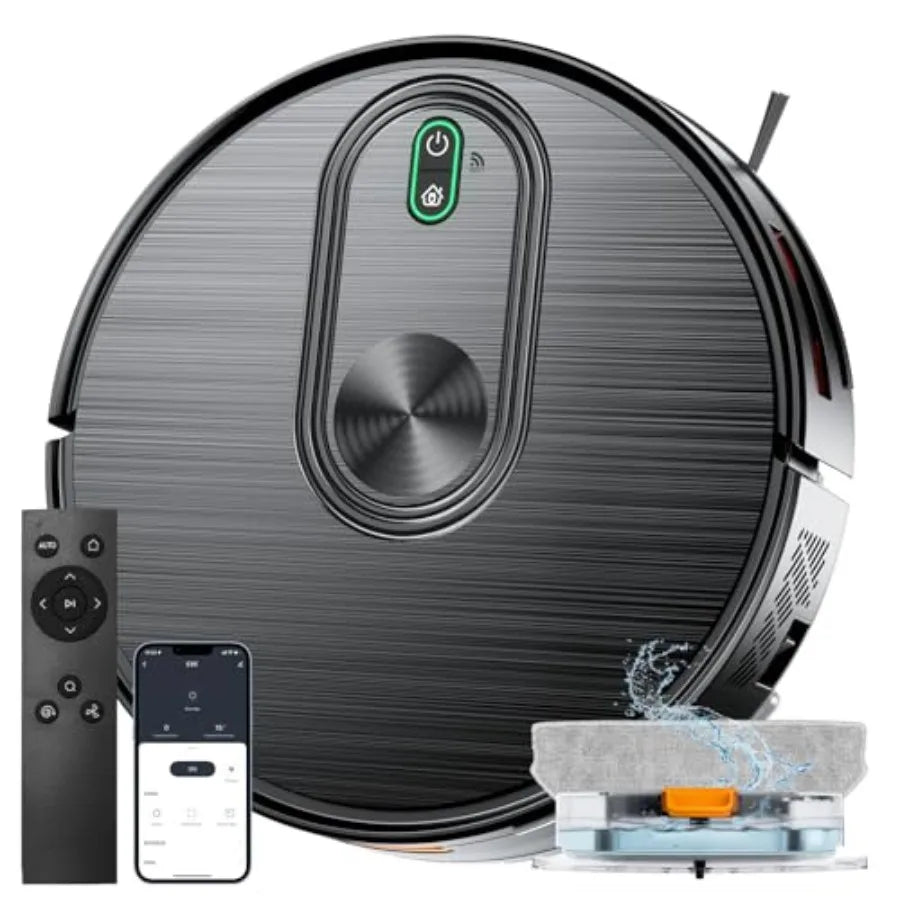 Robot Vacuum and Mop Combo 2 in 1 Robotic Vacuum Cleaner with 6500Pa Max Suction App/Wi-Fi/Voice Control Schedule Self-Charging
