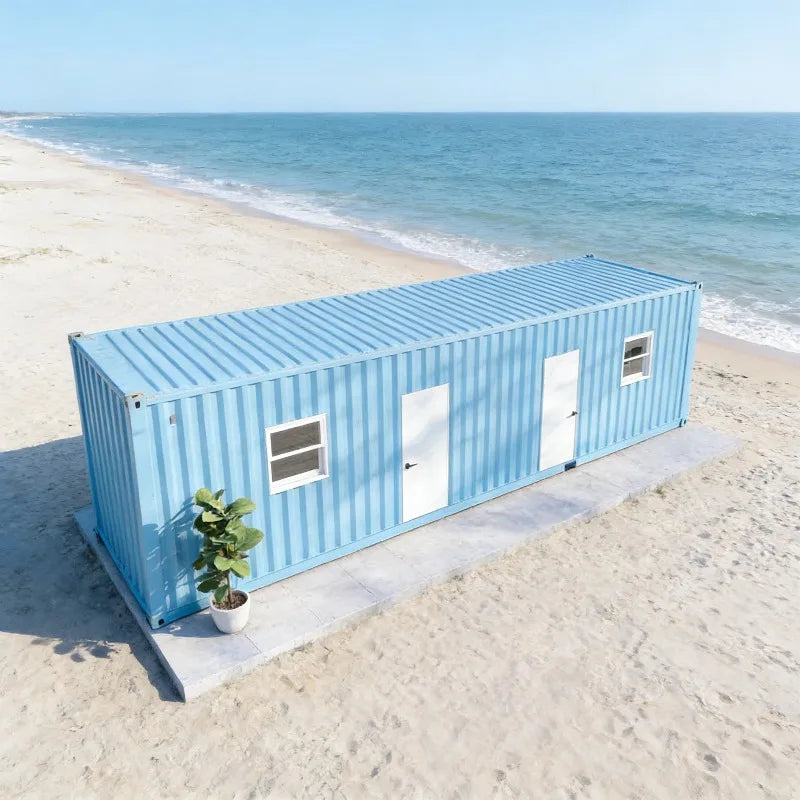 Sturdy 40ft Expandable Container Office Prefabricated Double Wing Modular Building Quick Setup Portable Site Accommodation