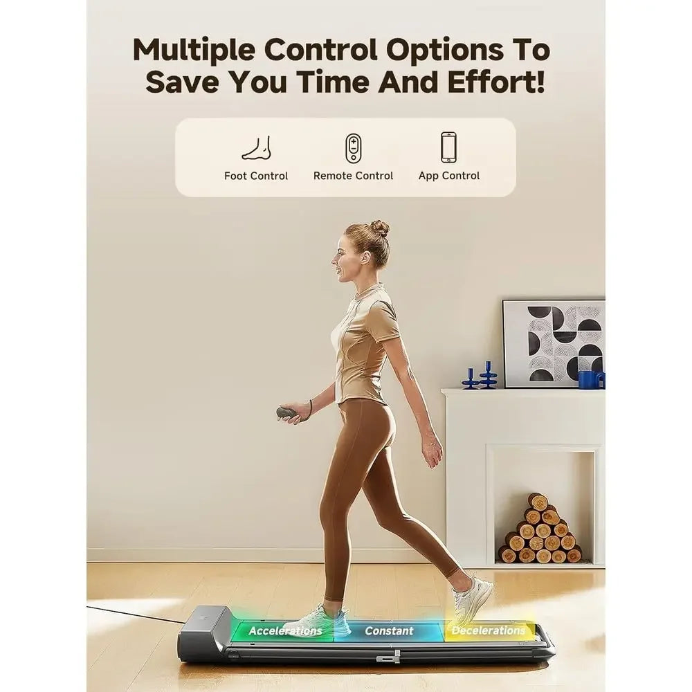 Compact 2-in-1 Under Desk Treadmill: Foldable Walking Pad for Home and Office with App Control & LED Display