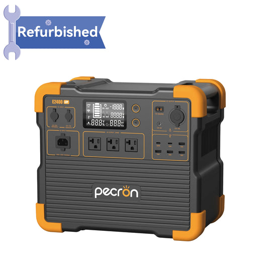 Used-pecron E2400LFP Portable Power Station 2048Wh LiFePO4 Battery Backup 2400W Solar Generator Expandable to 8192Wh