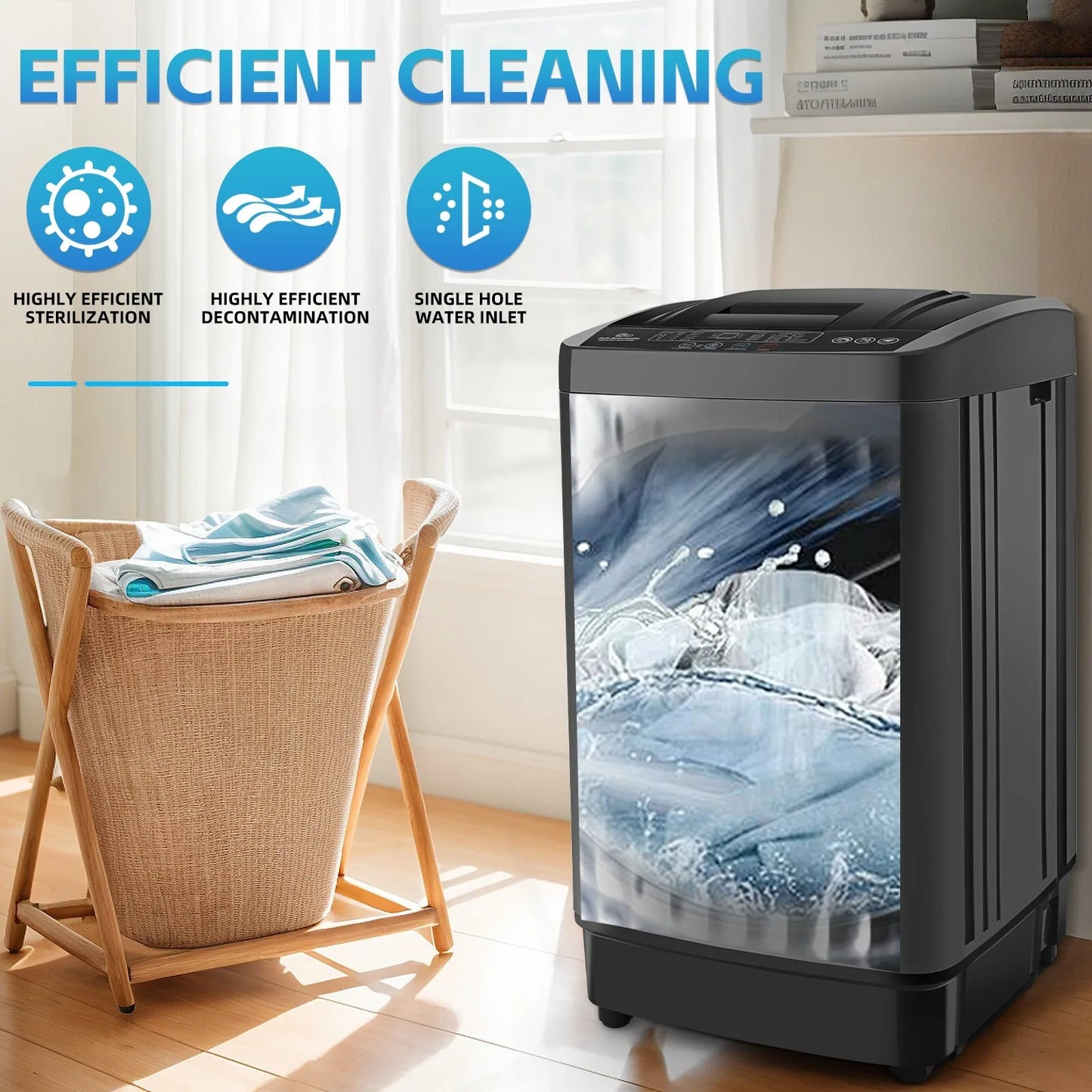 17.8Lbs Portable Washing Machine Laundry Washer+Dryer Combo for Home/Apartment
