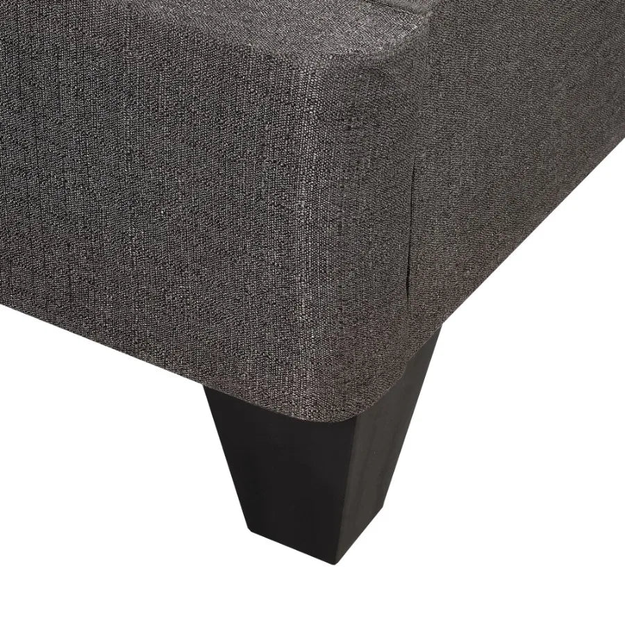 Contemporary 14 in. Platform Mattress Foundation King Size Upholstered Bed Frame Base Dark Gray
