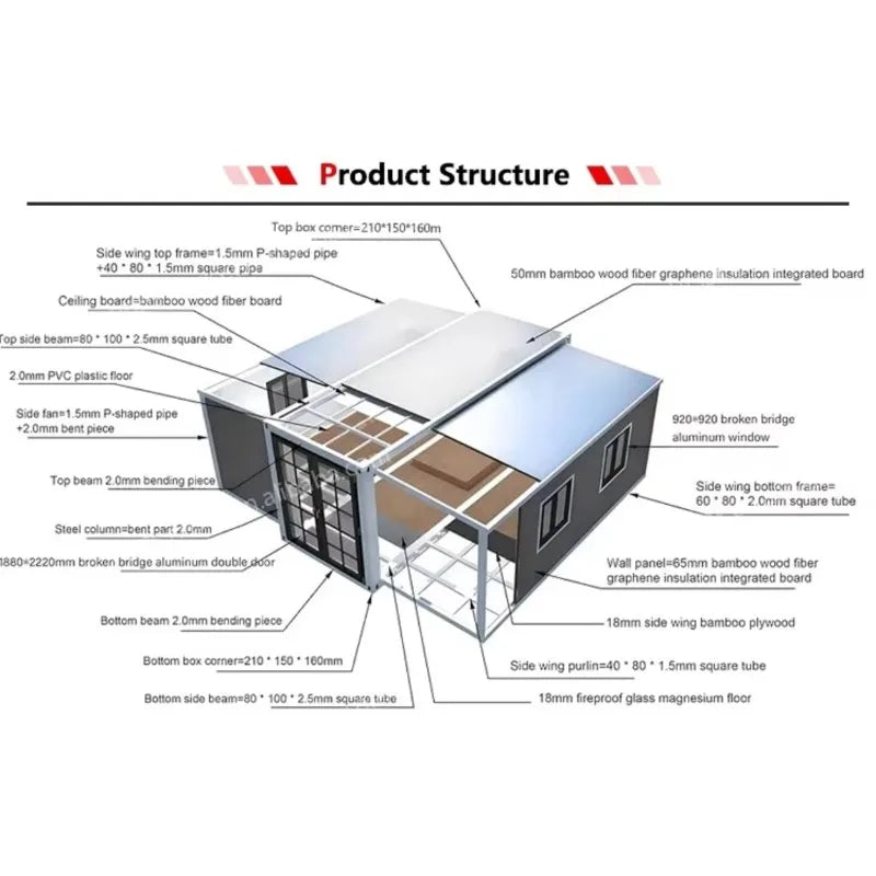 Customized Mobile Tiny House 3 4 Bedroom Folding Prefabricated Container House 20ft 40ft Luxury Expandable Container House