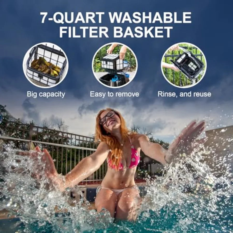 Black Pearl Ultra Robotic Pool Cleaner Battery-Powered Inground Vacuum for Pools Up to 10 Ft Deep Wall Climber 150 Min Runtime