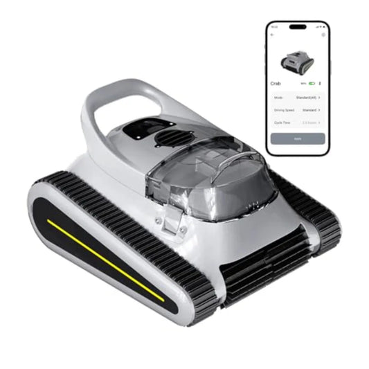 Cordless Robotic Pool Cleaner with 180W Brushless Motor 45000Pa Suction Gray Wall Waterline Climbing Auto Path Mapping for Ingr