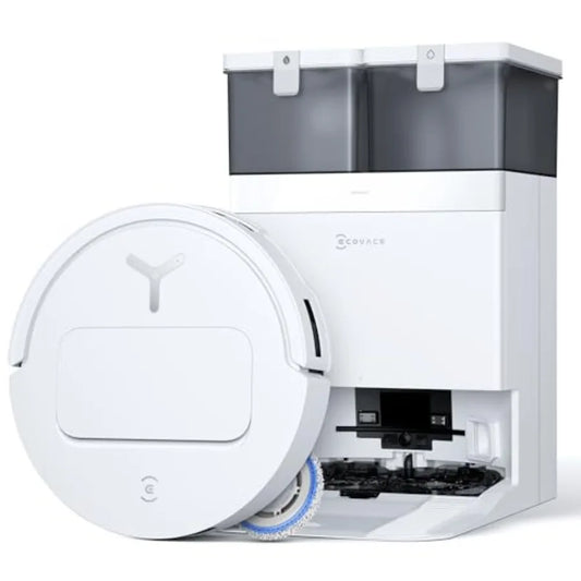 DEEBOT T50 PRO Omni Robot Vacuum and Mop 3.19 Ultra-Slim White 15 000Pa Suction ZeroTangle 2.0 TruEdge Edge Cleaning AIVI 3D Ob