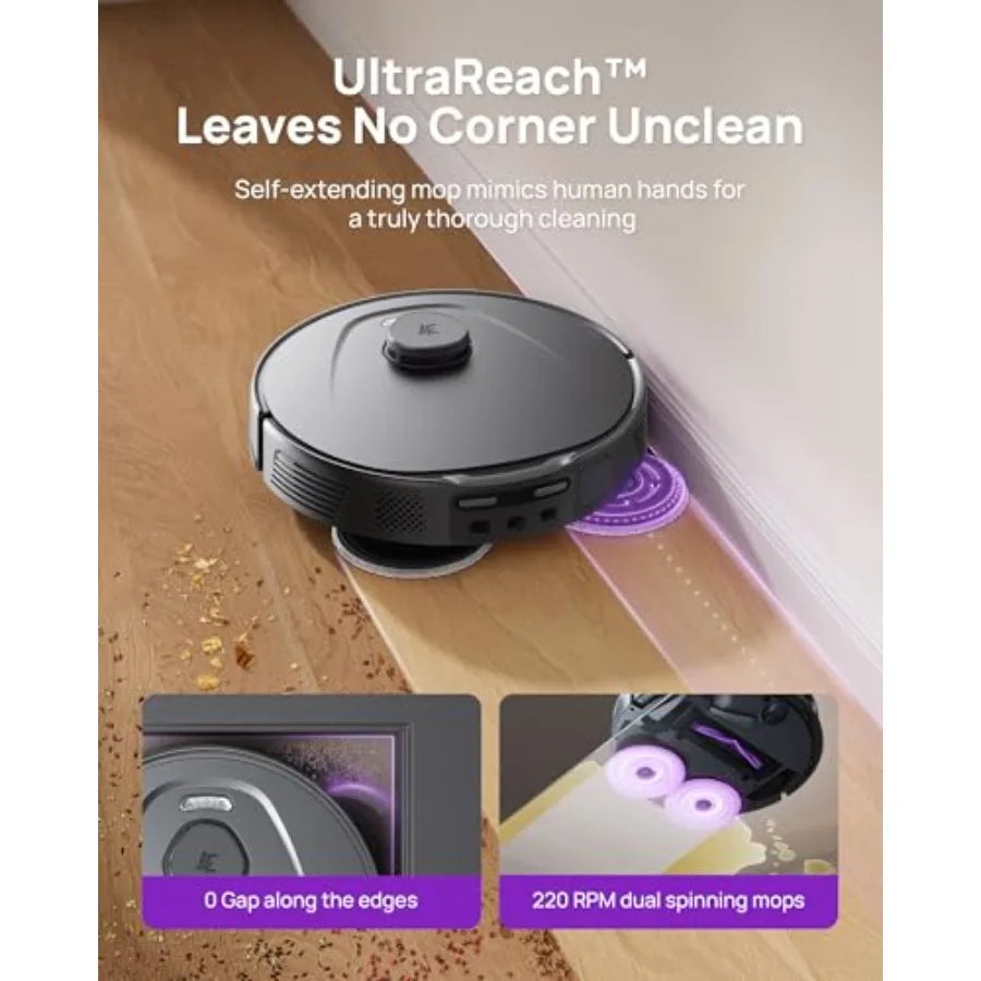 P10 Ultra Robot Vacuum and Mop Combo 18 000 Pa Suction Self-Emptying Auto-Extending Edge Mopping 140 Hot-Water Self-Cleaning Li