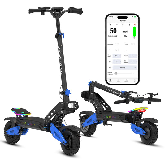 Electric Offroad Scooter - 50 MPH Fastest Dual Motor Adult Scooter, 5000W Peak, 55-Mile Long Range, 10.5" Off-Road Tires,60V25ah