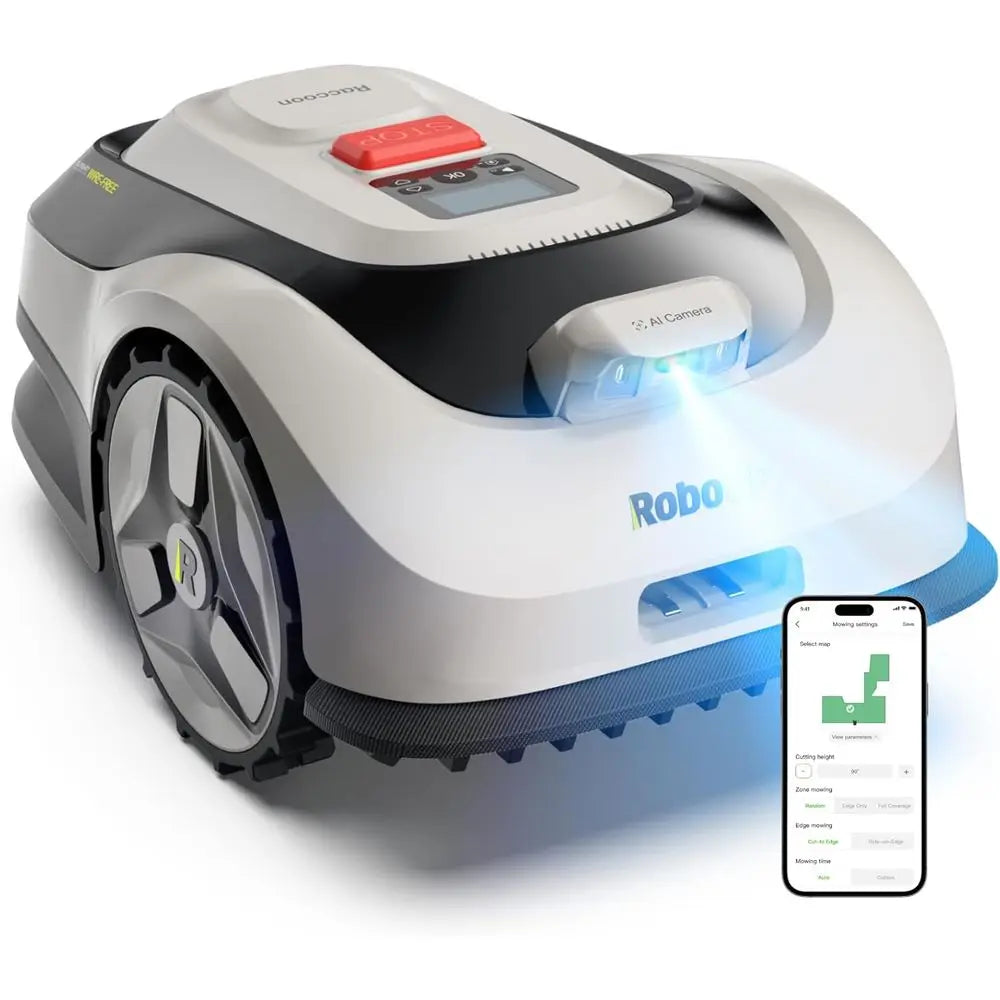 Raccoon 2 SE Robot Lawn Mower, Wire-ree Robotic Lawn Mower Without RTK or Max. 0.15 Acre Lawn Area, 1.18"–3.15” Cutting Height,