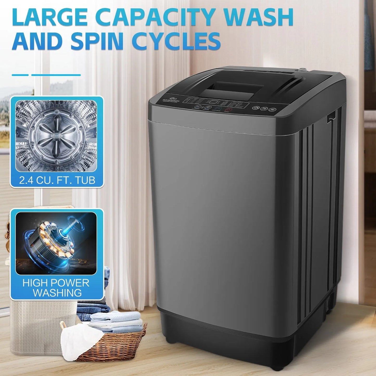 17.8Lbs Portable Washing Machine Laundry Washer+Dryer Combo for Home/Apartment