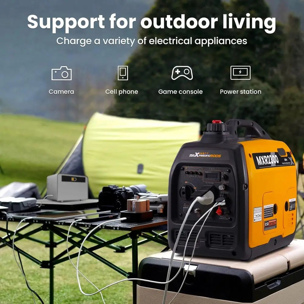 2300W Portable Inverter Generator,40lbs,Gas Powered,Quiet Generator,Backup Power Supply or Outdoor Camping RV ,EPA/ISO Compliant
