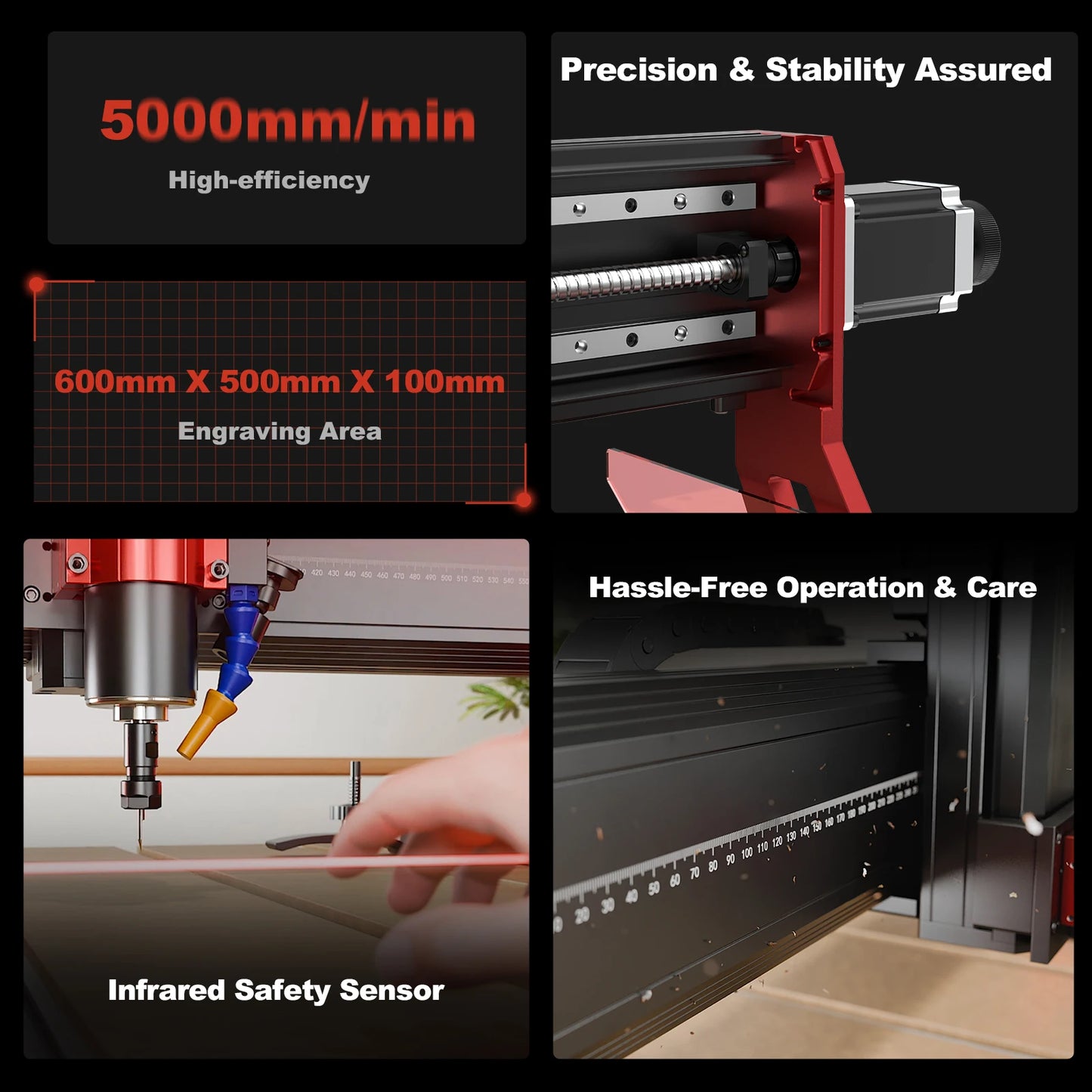 Twotrees TTC6050 CNC Router Wood Router Woodworking Machinery CNC Tools Milling Cutting Machine For Circuit Board Metal PCB PVC