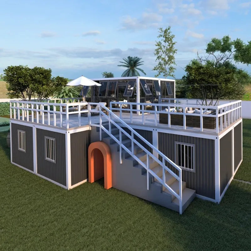 Customized Foldable Prefabricated House 20Ft Expandable Container House Prefab Modular Tiny Homes Pre Flat Pack Tiny House