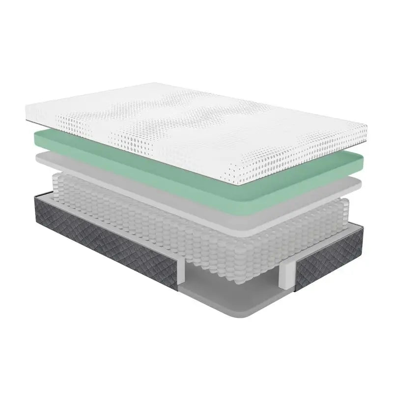 12" Twin Gel-Infused Memory Foam Hybrid Mattress with Plush Foam and Pocket Coils, Comfortable Sleep Mattress in a Box