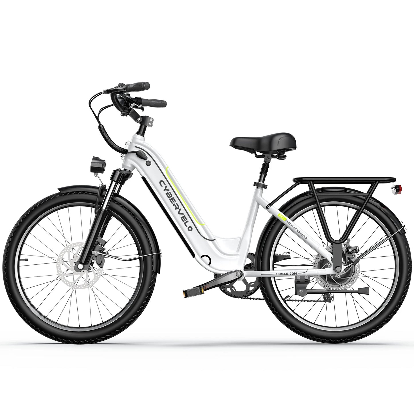 26” 1000W Peak Step-Thru E-Bike, 48V 25AH Removable Built-in Battery, 7-Speed Shift Electric bike City Commuter Adult EK7&EK10
