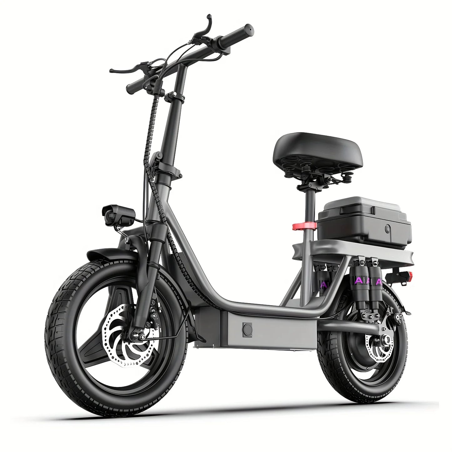 Rated Power 500w (peak 740w)Adult Electric Scooter And Electric Bike, With Seat, 48V 10-15Ah Lithium Battery, Range Up To 10-35
