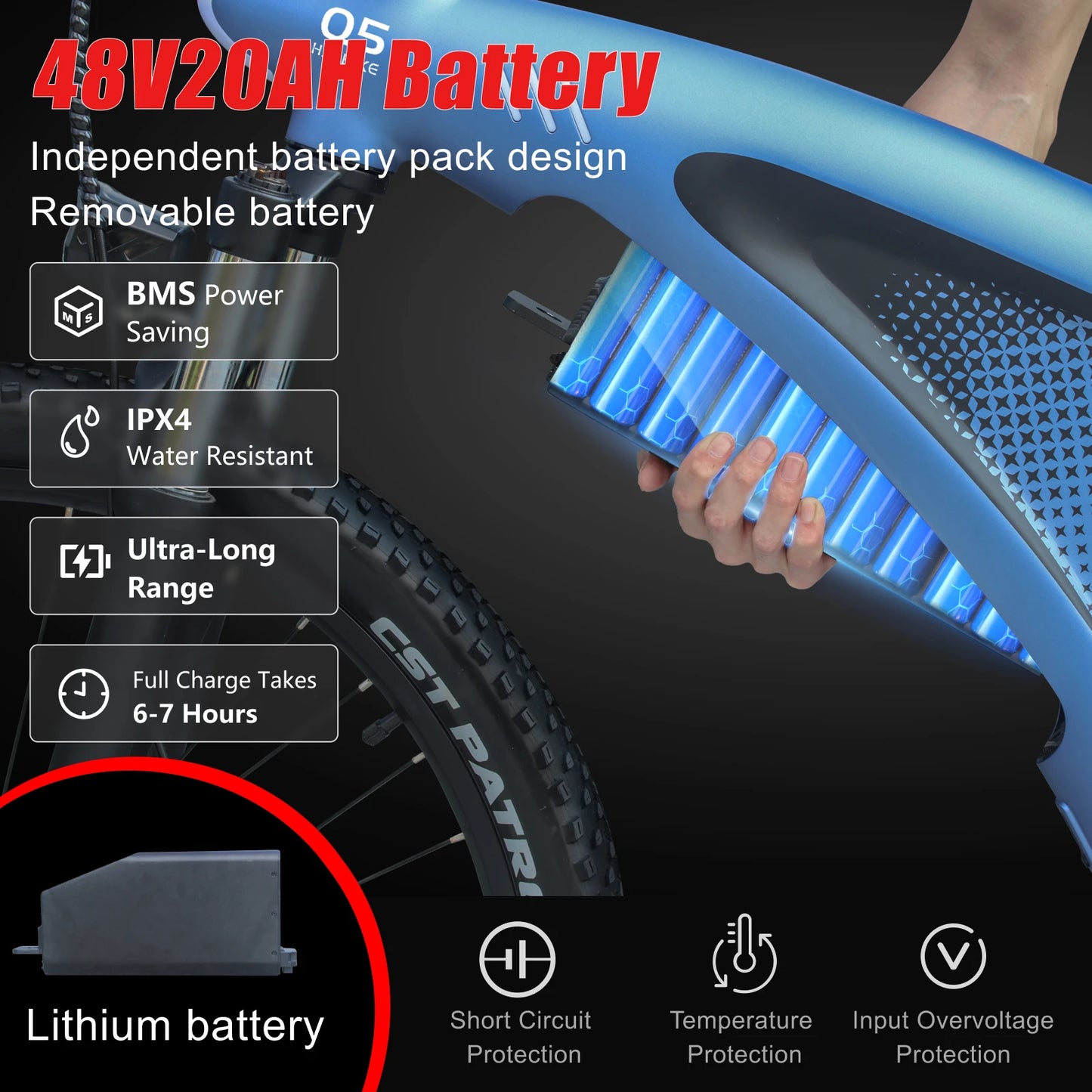 HX Q5 e bike 2000W adult Electric Bike 57KM/H 48V 20AH 27.5 Inch Off-Road Tire electric bicycle City E bikes mountain ebike
