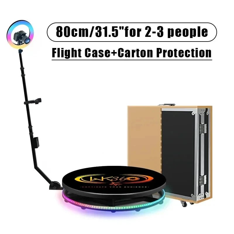 360 Photo Booth Machine for Parties with Extra Battery,Logo Customization,Software APP Remote Automatic 360 Spin Camera Booth