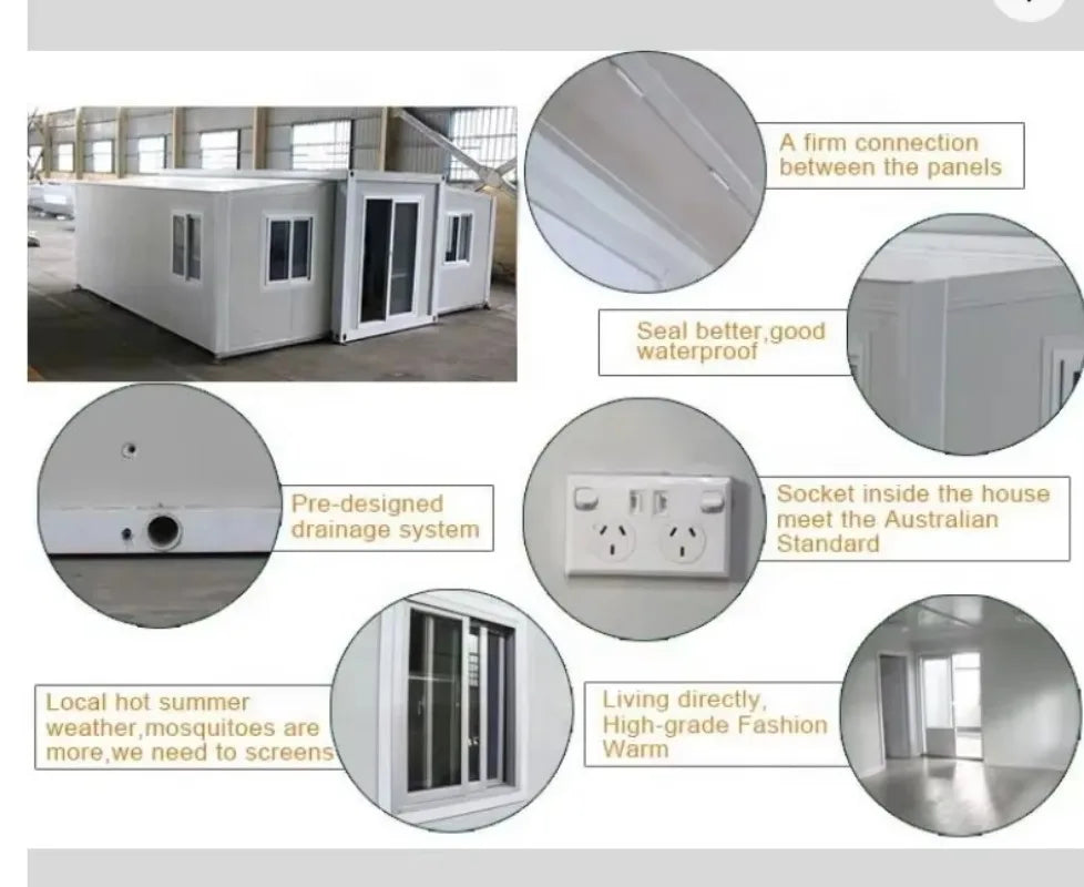 Customized Foldable Prefabricated House 20Ft Expandable Container House Prefab Modular Tiny Homes Pre Flat Pack Tiny House