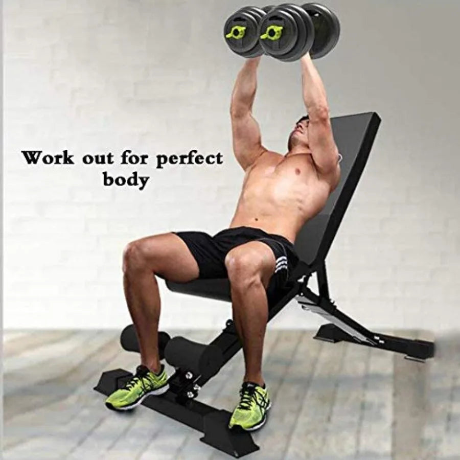 Flat Fly Weight Press Workout Bench for Home Gym Black Dumbbell Multi-Purpose Fitness Exercise Equipment