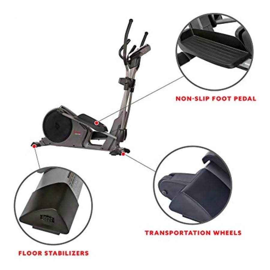 Elliptical Cross Trainer Exercise Machine Cardio Equipment for Home Gym with Pulse Sensor Grips 24 Pre-Bui