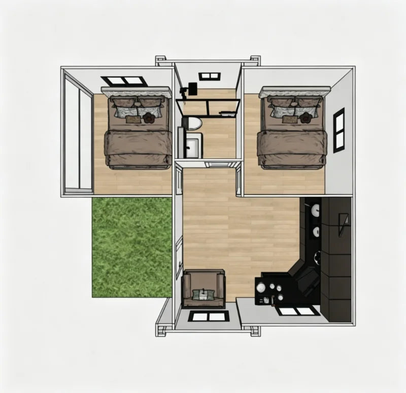 Factory Foldable Container House Modular House Mobile Home Office Dormitory Tiny Luxury Holiday Villa Container House