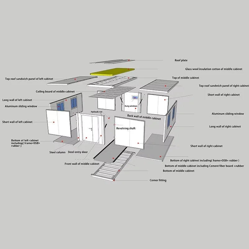 Luxury Modular Prefab Prefabricated Foldable Expandable Container House 20ft 40ft Prefab Portable Tiny Container Home Villa