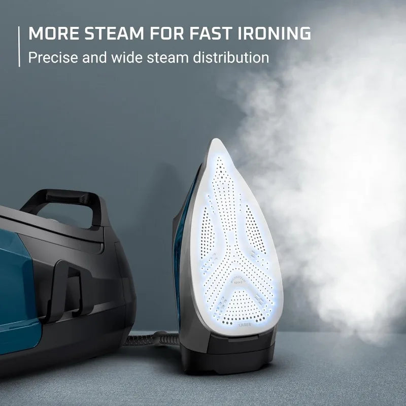Stainless Steel Soleplate Professional Steam Station for Clothes, 1.1L Removable Tank, Fast Heat Up, 1800 Watts,