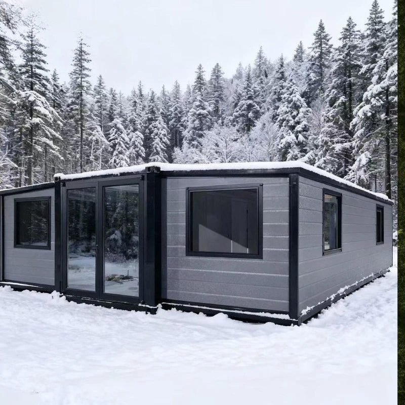 2 3 Bedroom Prefabricated Expandable Container House Prefabricated Steel Frame House Cabins 20ft 40ft Mobile Container Home