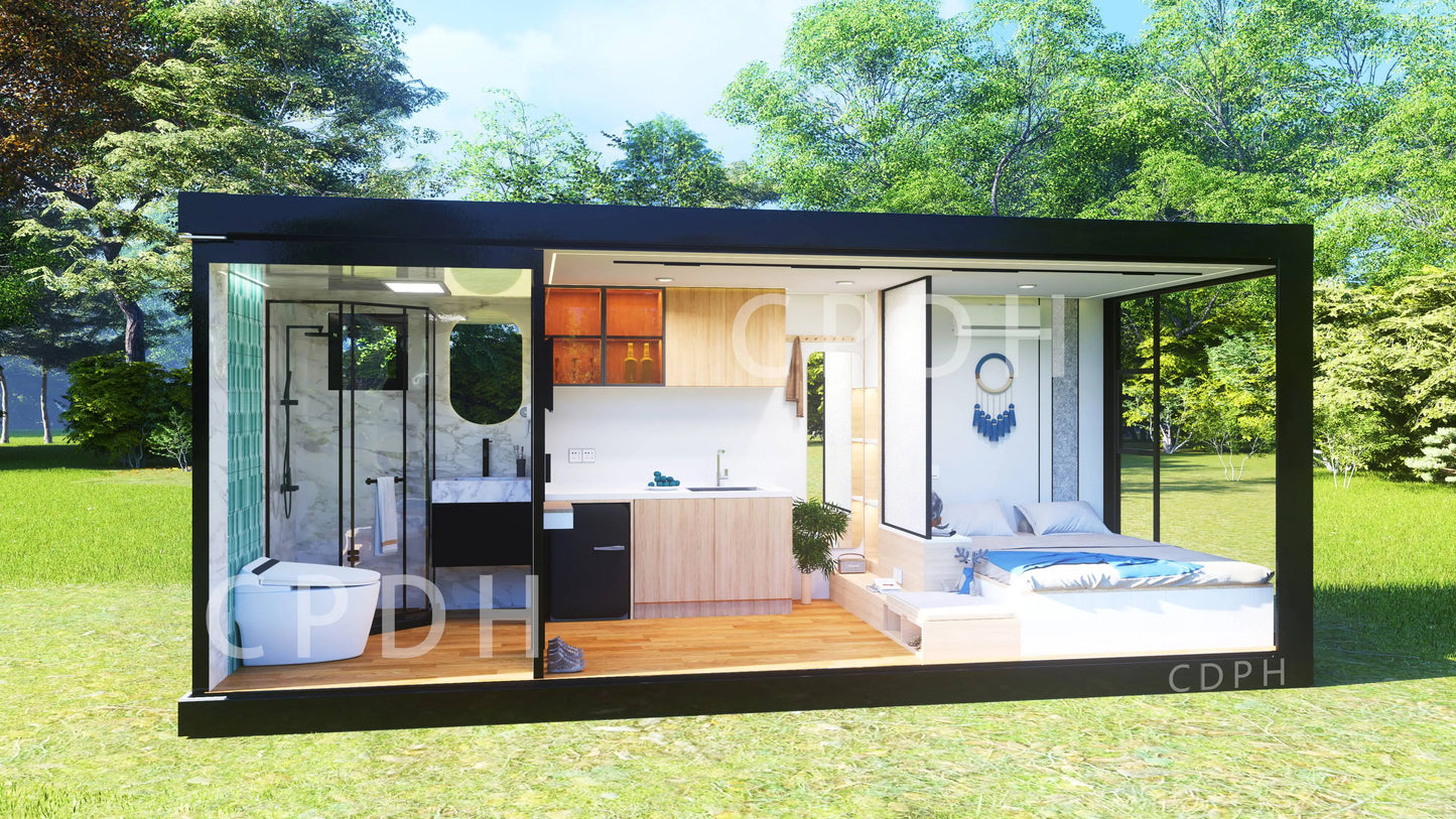 Prefab Tiny Home 20ft Modular Container House Portable Garden Shed Cosy Design Factory Direct Sale
