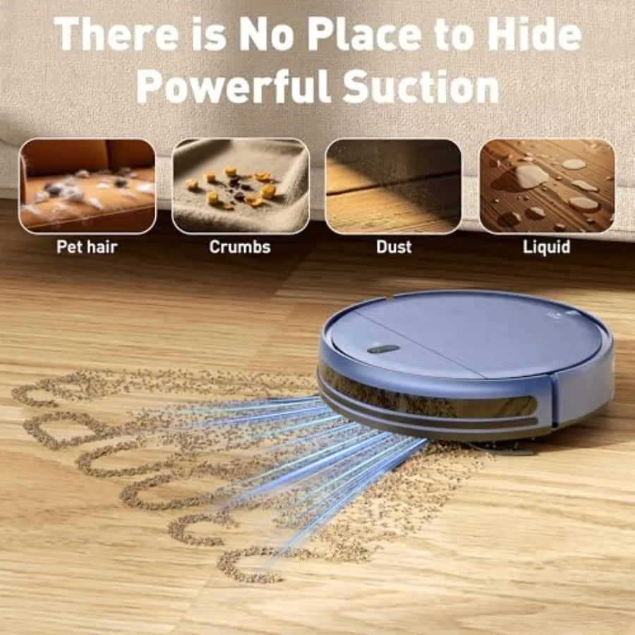 Robot Vacuum and Mop Combo with Schedule APP Remote Voice Strong Suction Slim Self-Charging 2 in 1 Floor Cleaner for Pet Hair C