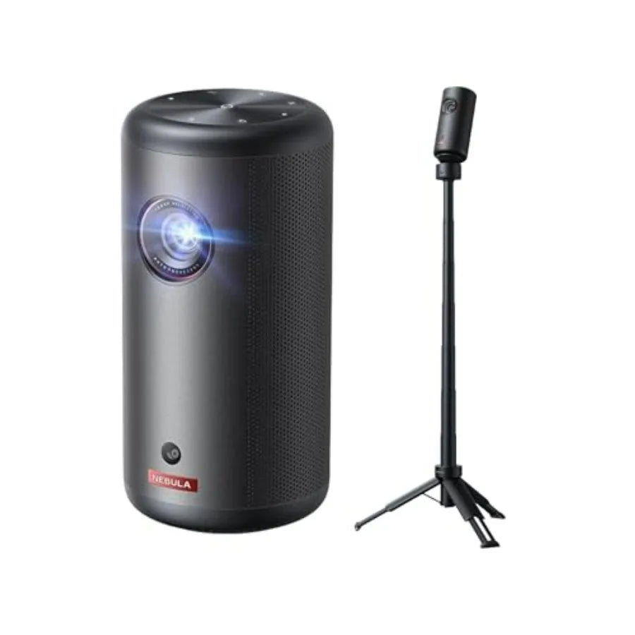Nebula Capsule 3 Renewed With Nebula Capsule Battery Tripod for Portable Outdoor Projection Long-Lasting Battery Life Compact D