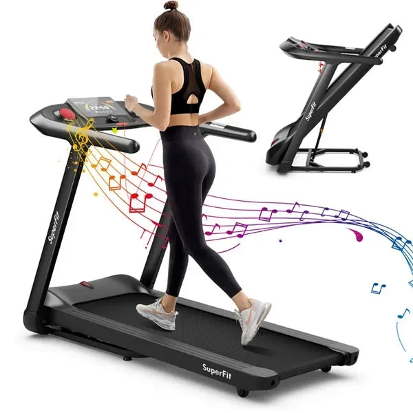 Folding Treadmill with Touch Screen and Built-in Programs