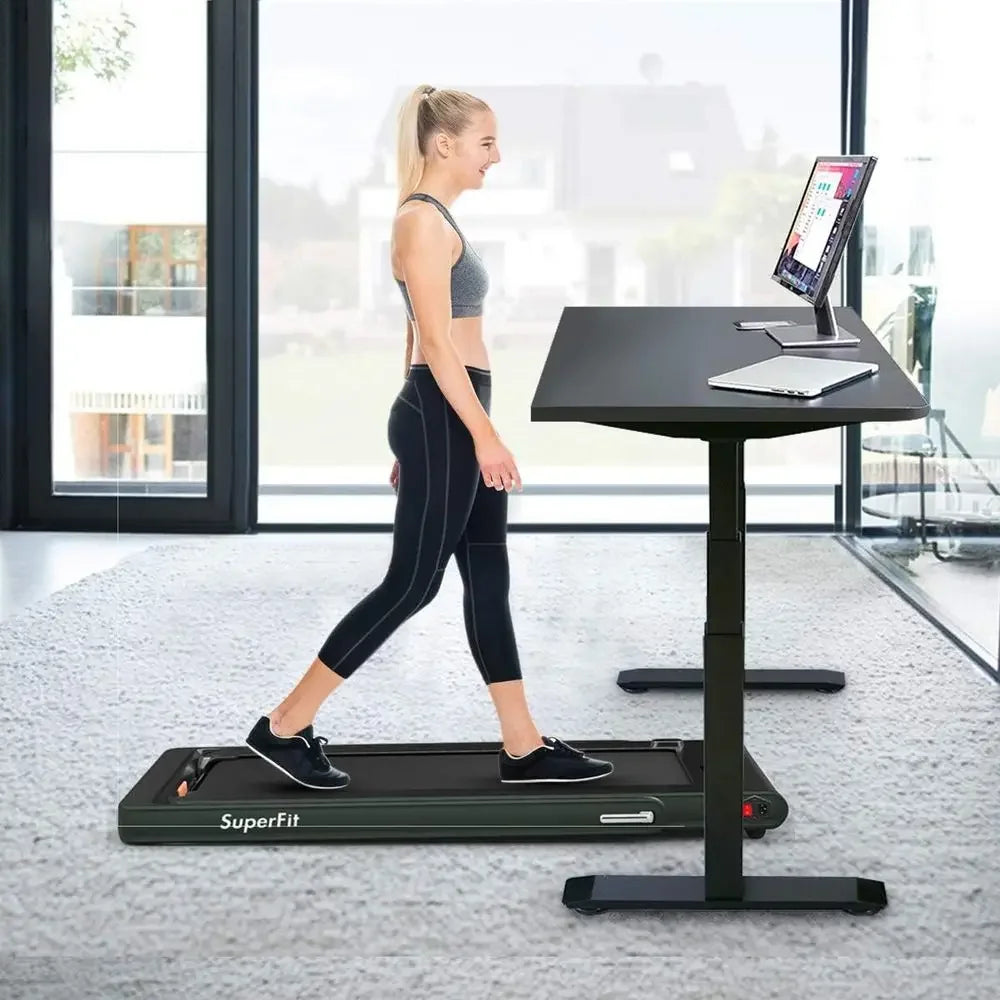 2-in-1 Portable Treadmill and Walking Pad for Home and Office Use: Walk, Jog, Run, and Exercise Under Desk