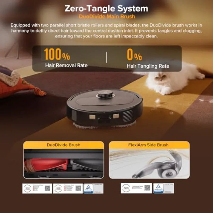 Qrevo S5V Robot Vacuum and Mop FlexiArm Edge Mopping 12 000Pa Suction Dual Zero-Tangle System Smart Obstacle Avoidance 10mm Mop
