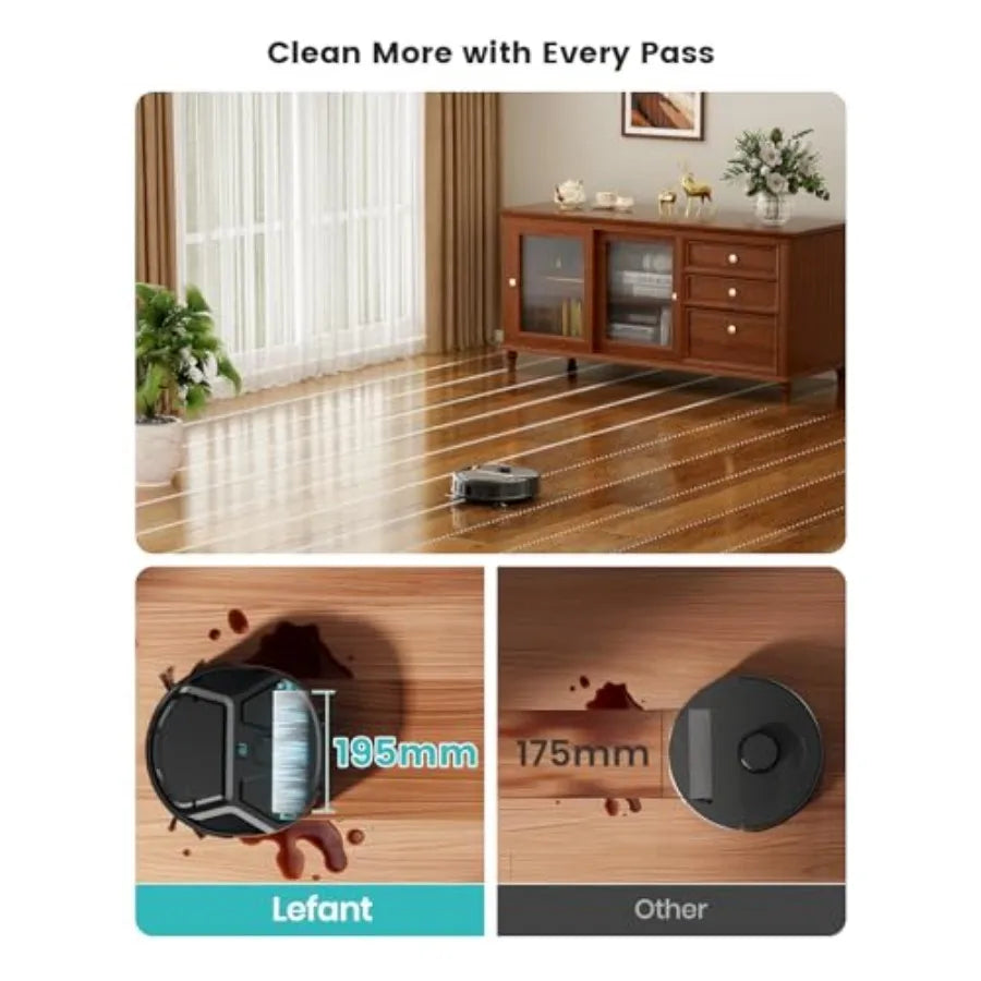 Robot Vacuum and Mop 18000Pa Strong Suction Self-Cleaning Roller Mop with Auto Drying LiDAR Navigation and Obstacle Avoidance T
