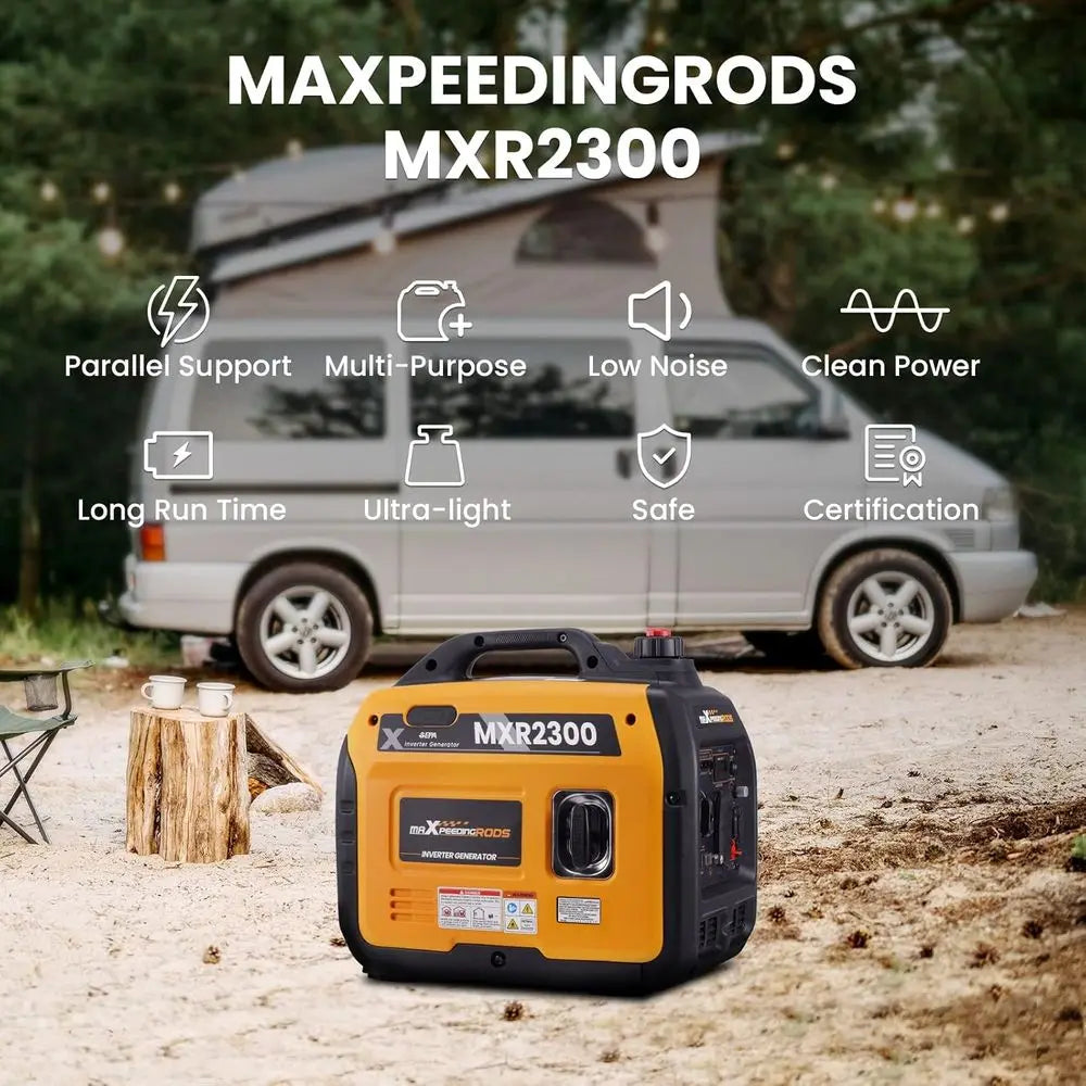 2300W Portable Inverter Generator,40lbs,Gas Powered,Quiet Generator,Backup Power Supply or Outdoor Camping RV ,EPA/ISO Compliant