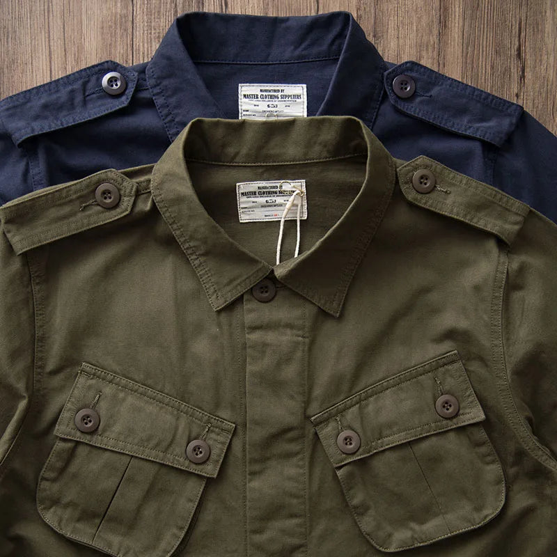 TCU Multi Pockets American Vintage Casual Jackets Spring Autumn 100% Cotton Chevron Coats for Male Amekaji Workwear Hunting Wear