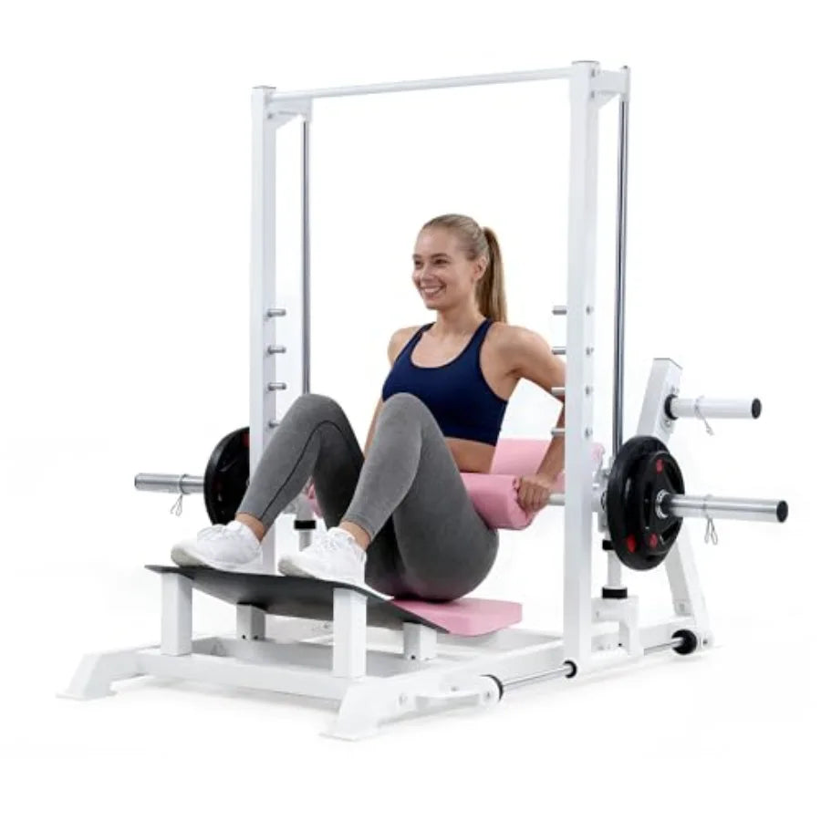 Hip Thrust Machine Home Gym Multi-Functional Smith Machine for Hip Thrust Glute Training Full Body Workout Power Rack with Guid