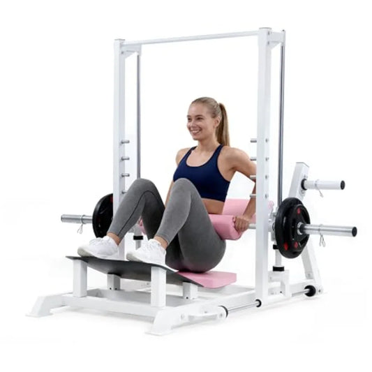 Hip Thrust Machine Home Gym Multi-Functional Smith Machine for Hip Thrust Glute Training Full Body Workout Power Rack with Guid