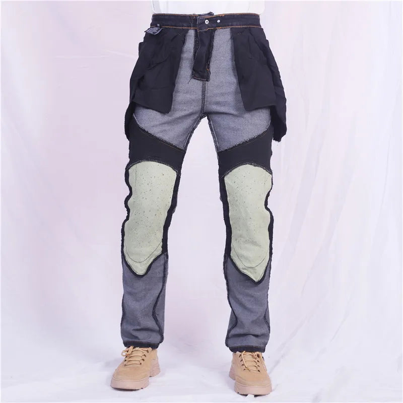 Amekaji Kevlar in Knee Motorcycle Jeans Moto pants Leisure Riding Trousers Motocross Aramid Riding Pants With Hip Knee Pads