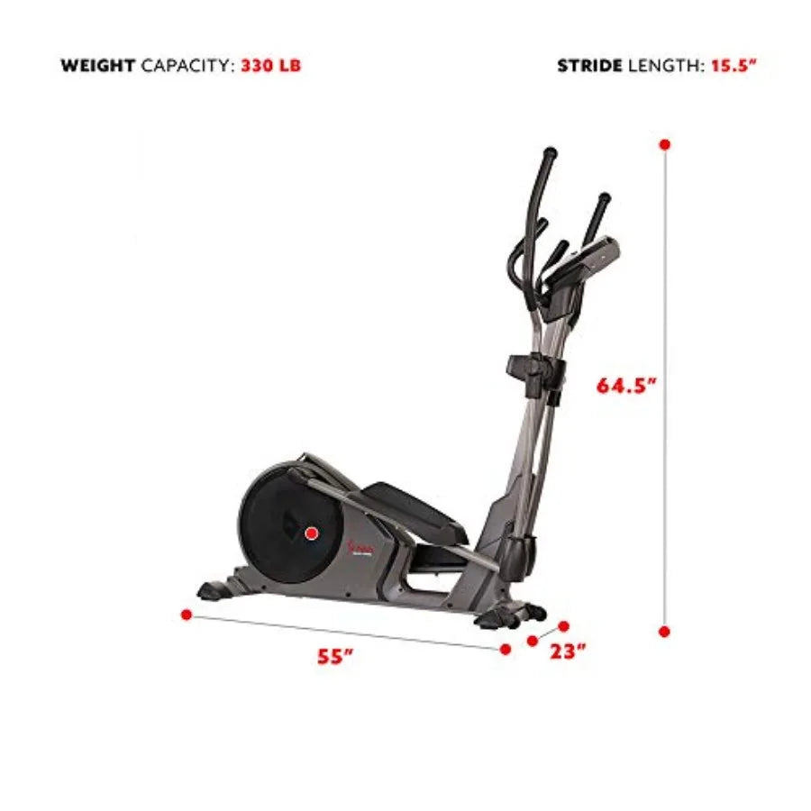 Elliptical Cross Trainer Exercise Machine Cardio Equipment for Home Gym with Pulse Sensor Grips 24 Pre-Bui