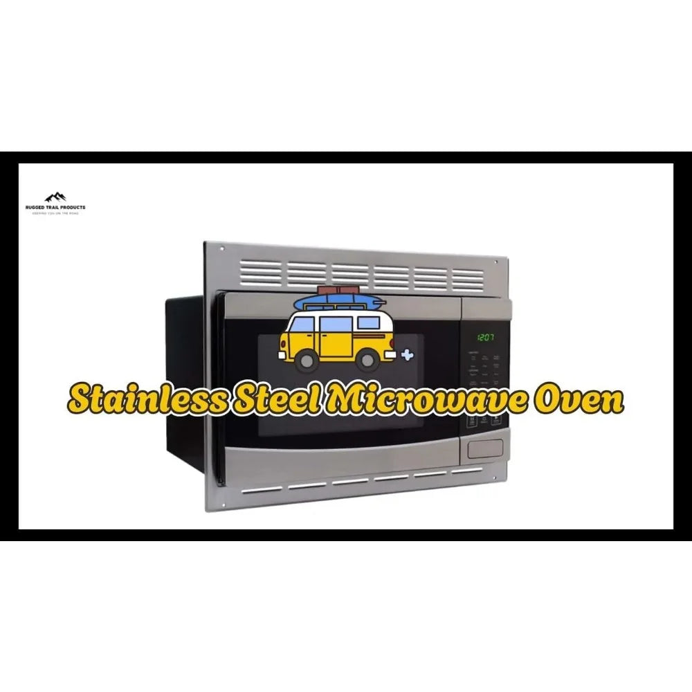 Stainless Steel Microwave Oven with Turntable - 1.0 Cu. Ft. Capacity | Includes Trim Kit for Easy Installation & Stylish Finish