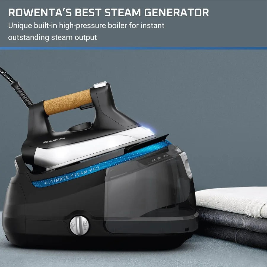 Professional Steam Station with Ultimate Steam Pro Stainless Steel Soleplate for Clothes Care 1800 Watts 1.3L Removable Water T