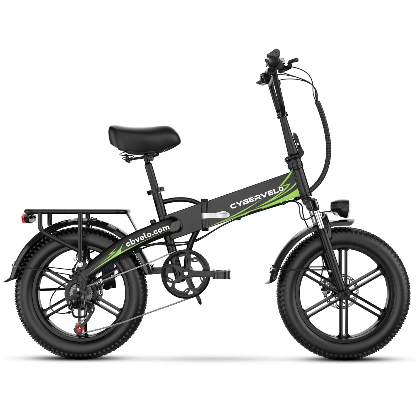 Cybervelo 20" Fat Tire Foldable Electric bike For Adults, 48V 1000w Peak, Built-in Battery City Commuter and Outdoors E-bike EK5